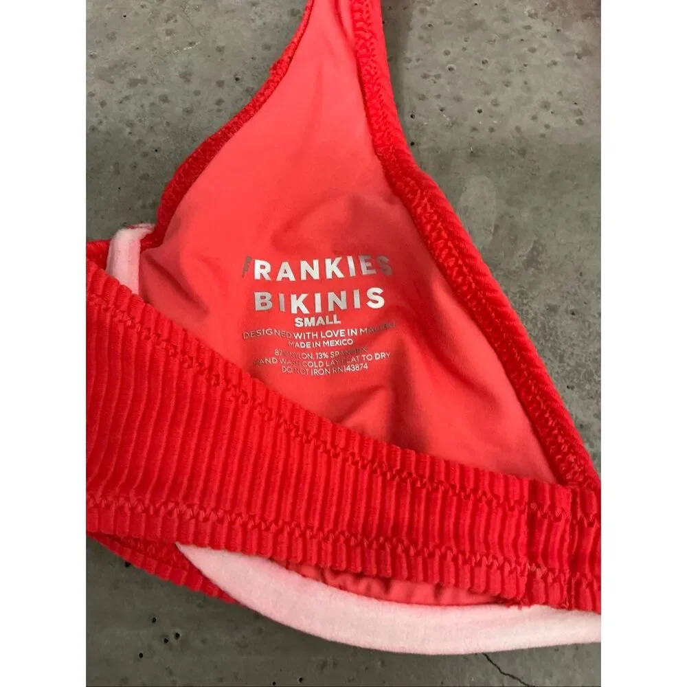 Frankie’s Bikinis High-waist Ribbed Set | Red in Small